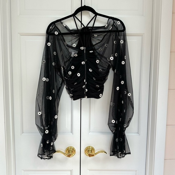 Alice McCall “The One” Black and Floral Rucched Top - Picture 12 of 16